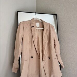 H&M Tan Blazer Lightweight Tailored Suit Jacket